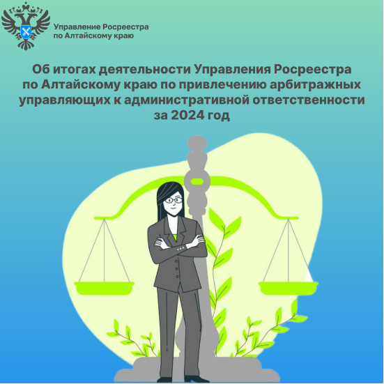 Об итогах деятельности Управления Росреестра по Алтайскому краю по привлечению арбитражных управляющих к административной ответственности за 2024 год.